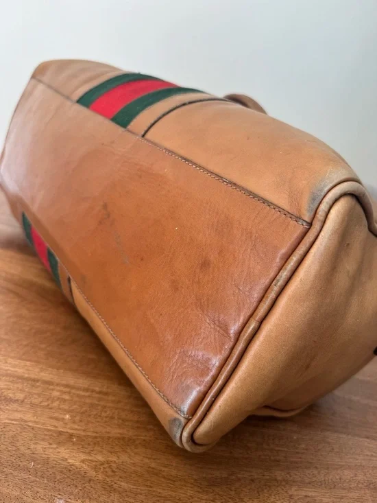 Vintage Gucci Leather Weekender Duffel Bag (project) - Picture 15 of 16